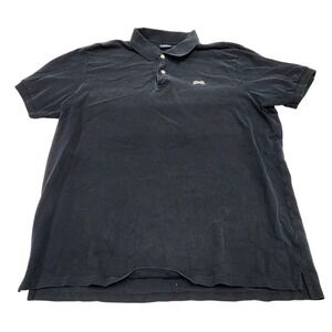 Le Tigre Classic Mens Black Pique Short Sleeve Polo Shirt Tiger Logo XL